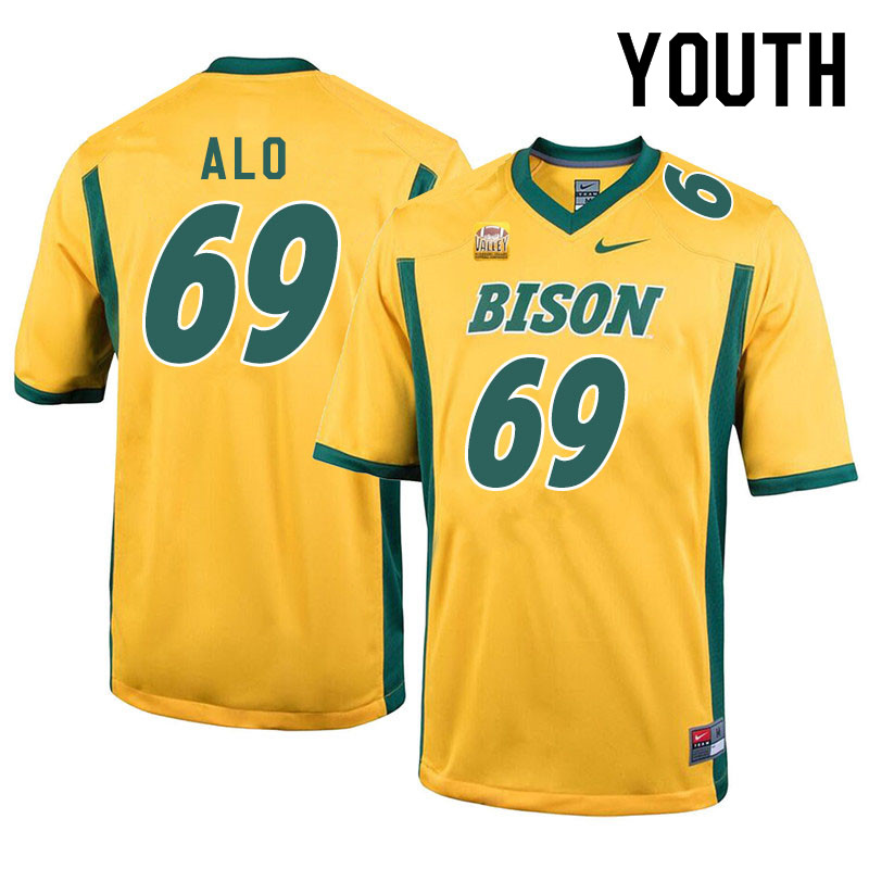 Youth #69 Quinn Alo North Dakota State Bison College Football Jerseys Sale-Yellow